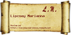 Lipcsey Marianna névjegykártya
